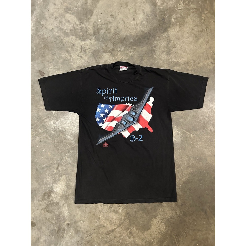 Vintage 2000 Spirit Of America B-2‎ Graphic T Shirt Mens Large Black Army